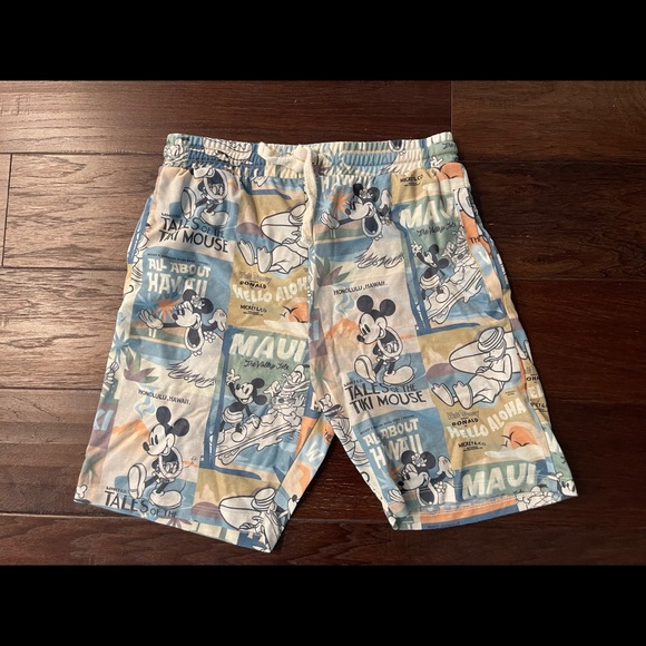 MENS ZARA DISNEY HAWAIIAN MICKEY MOUSE LIGHTWEIGHT DRAWSTRING SHORTS - Picture 1 of 4
